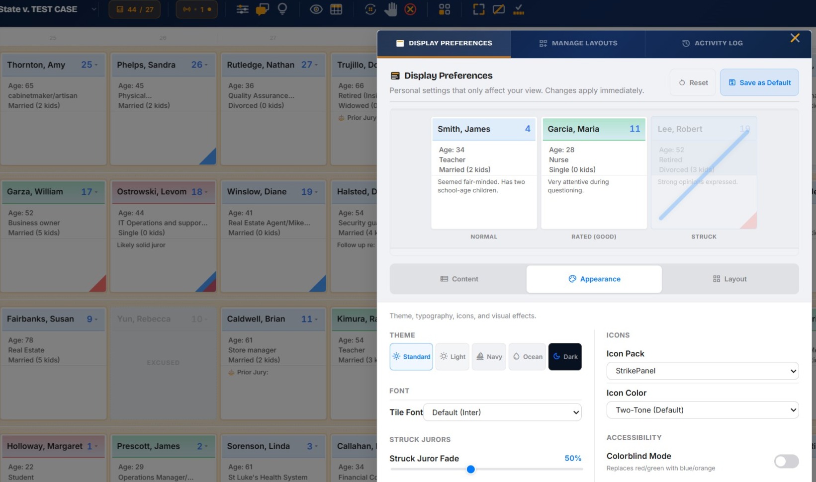 Office-wide jury selection app customized for a prosecutor's office